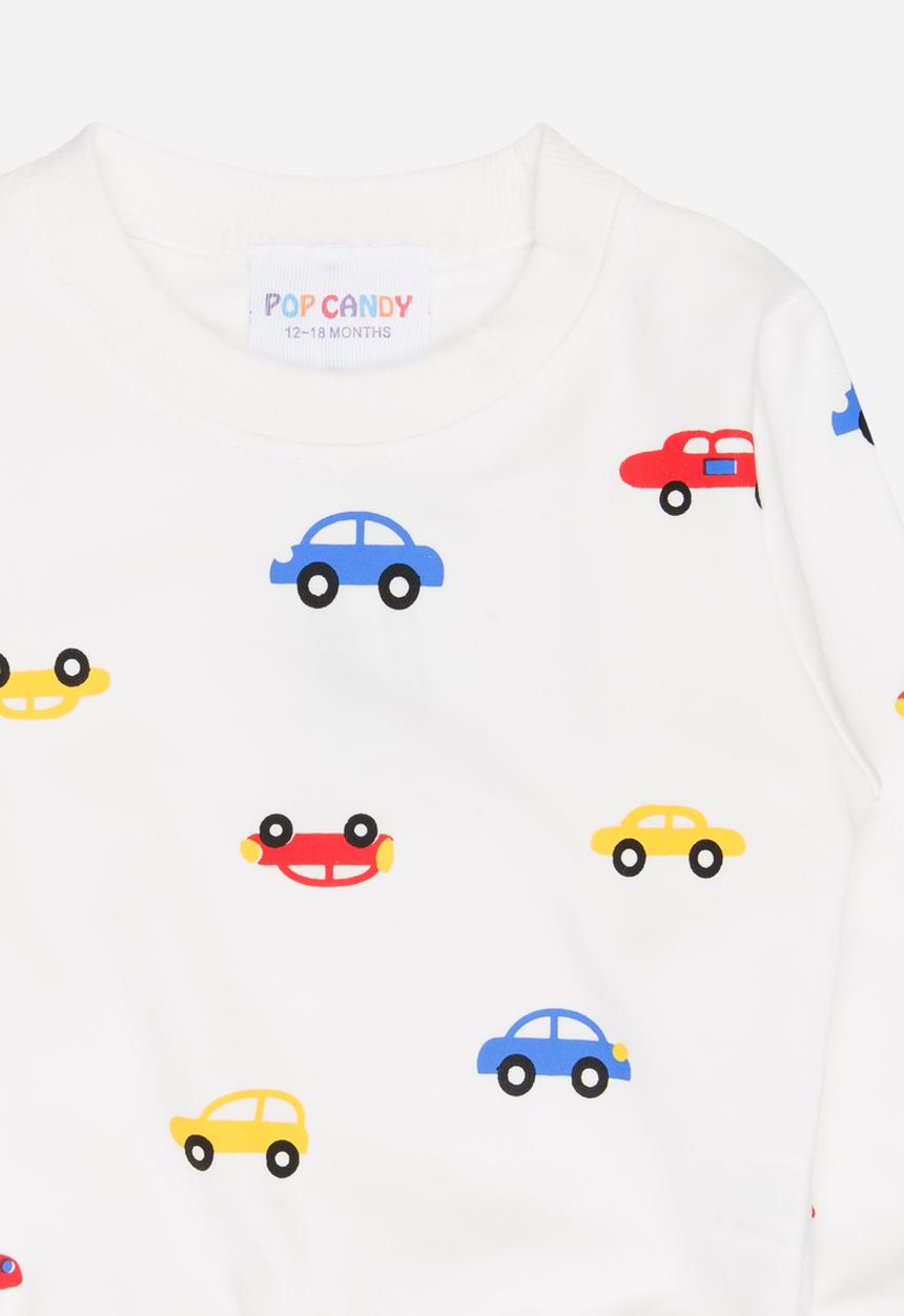 Pop Candy - Boys Long Sleeve Sweat Top White