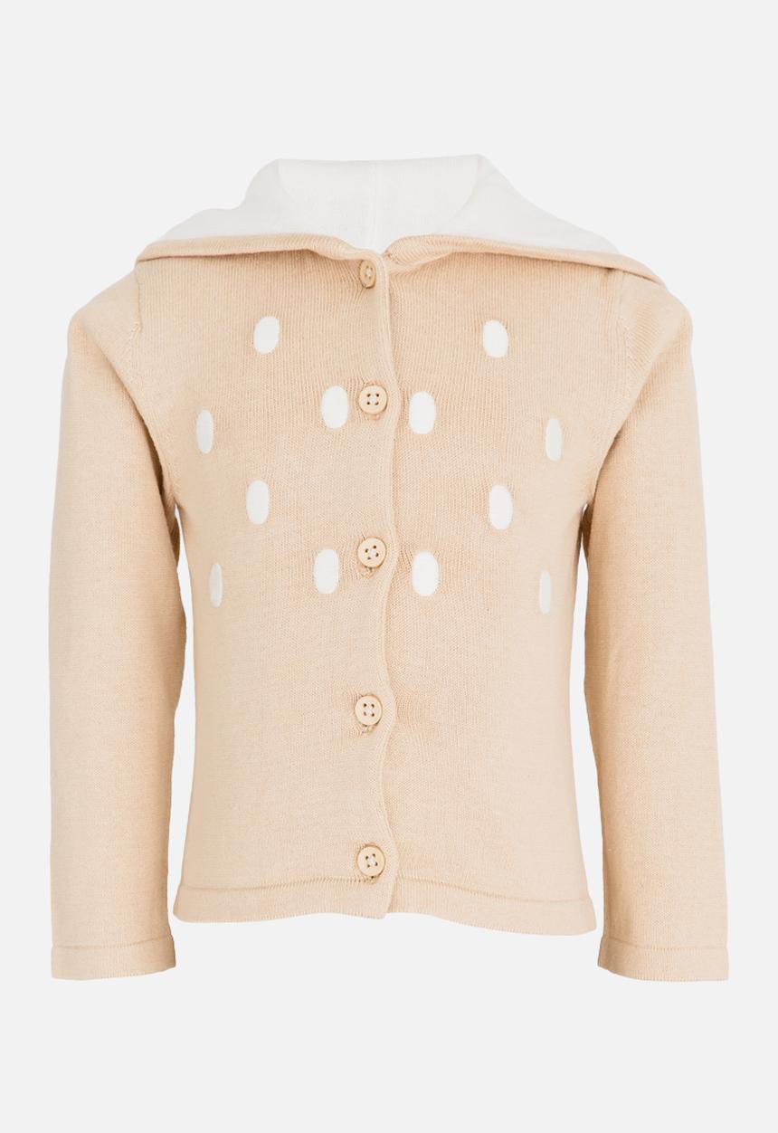 Pop Candy - Printed  Cardigan Beige