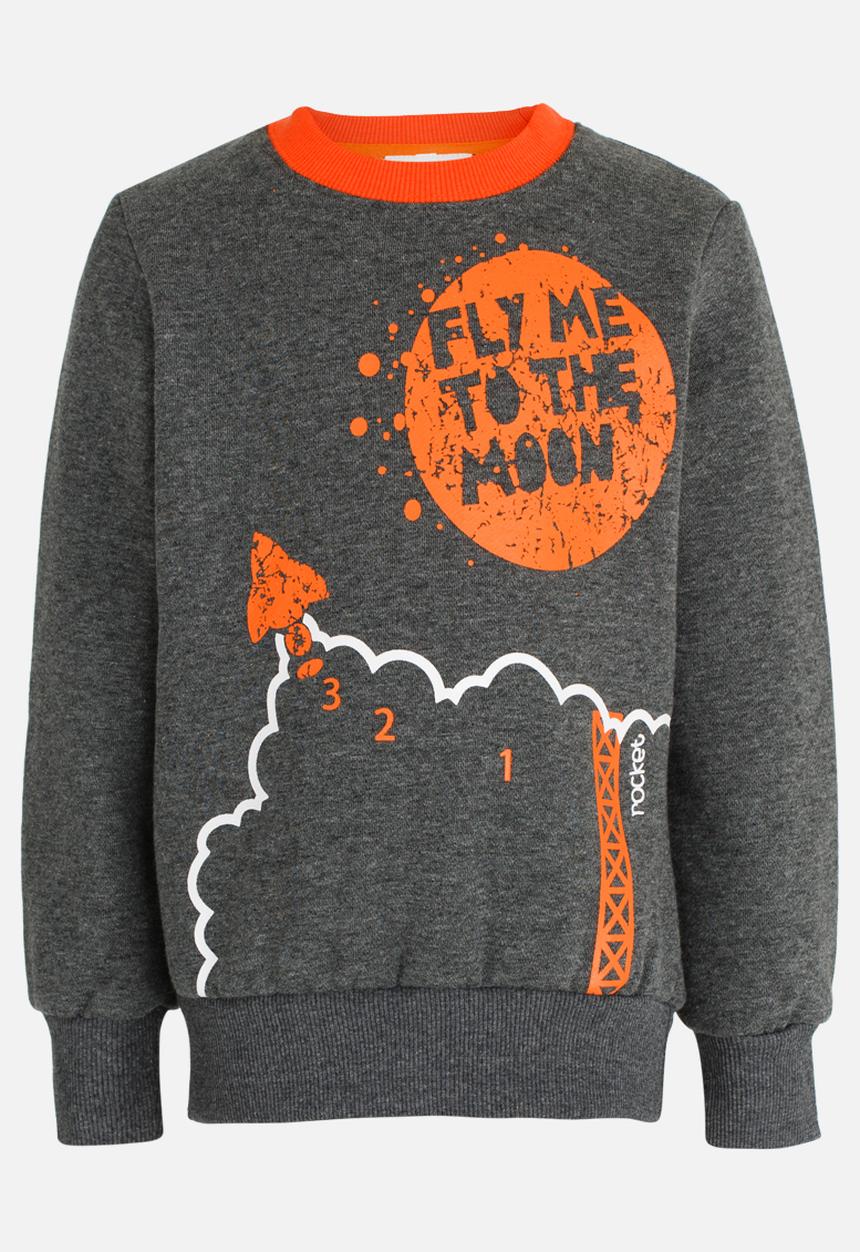 Pop Candy - Printed Sweat Top Mid Grey