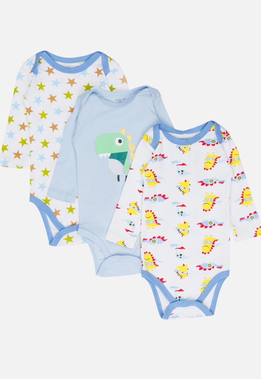 Pop Candy - 3 Pack Printed Bodysuit Set Multi-colour