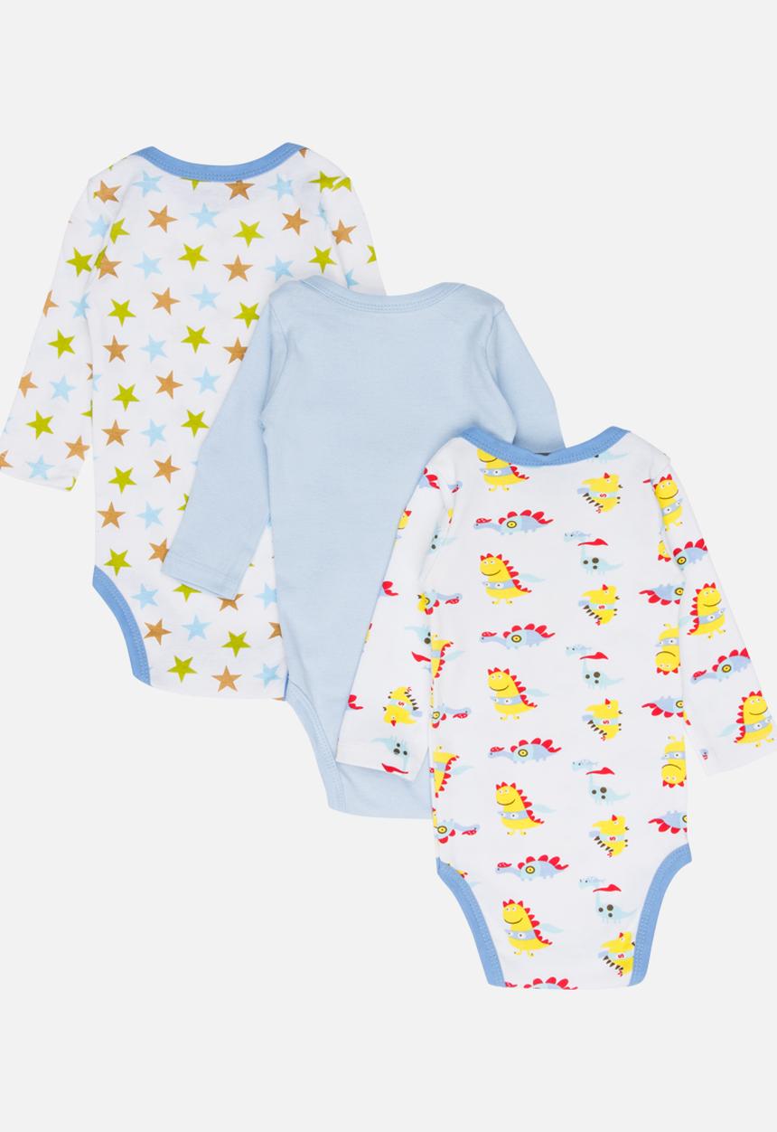 Pop Candy - 3 Pack Printed Bodysuit Set Multi-colour