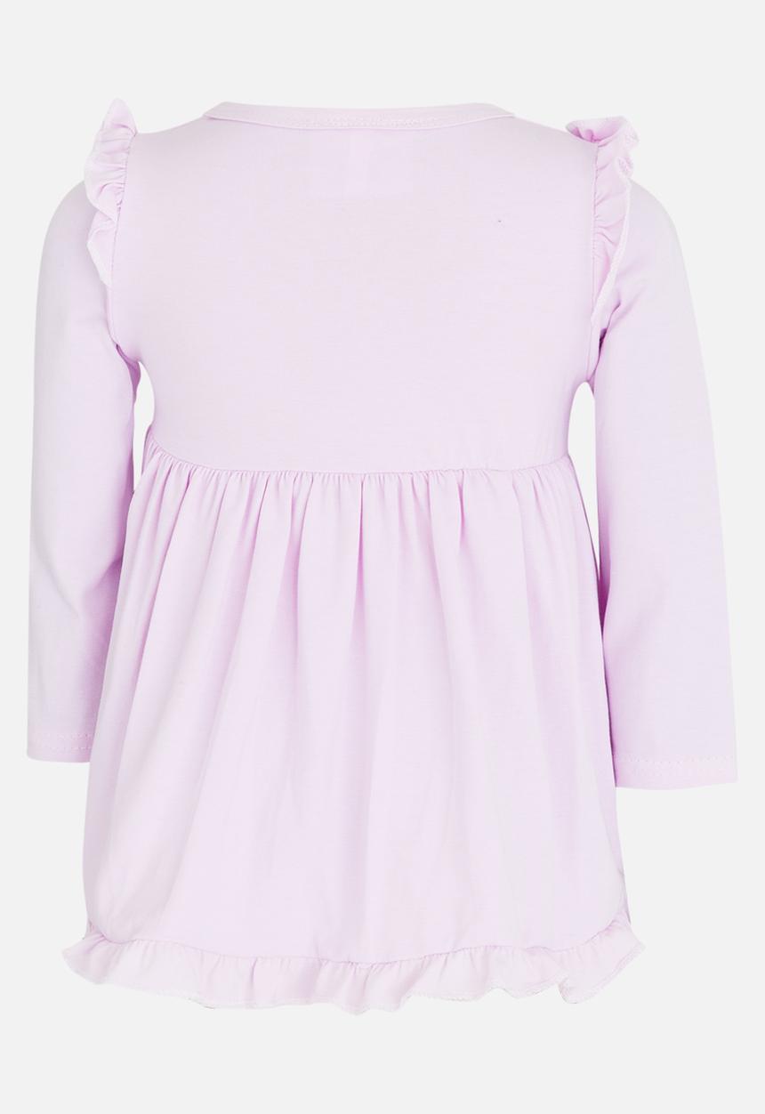 Pop Candy - Long Sleeve Frill Top Pale Purple