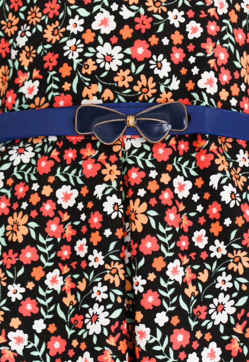 Pop Candy - Long Sleeve  Belted Dress Multi-colour