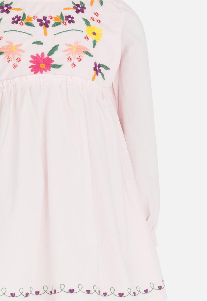 Pop Candy - Long Sleeve Printed Dress Mid Pink