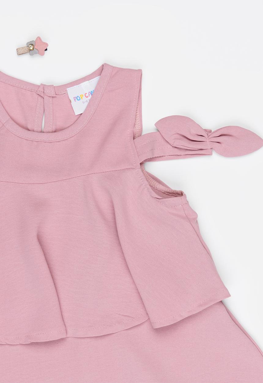 Pop Candy - Blouse With 3/4 Pant Set Mid Pink