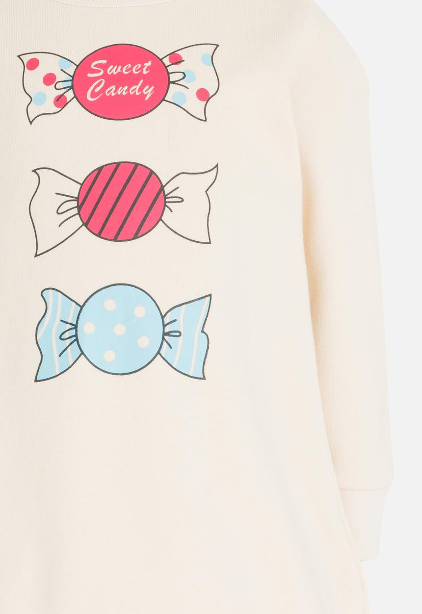 Pop Candy - Girls  Long Sleeve Sweat Top Cream