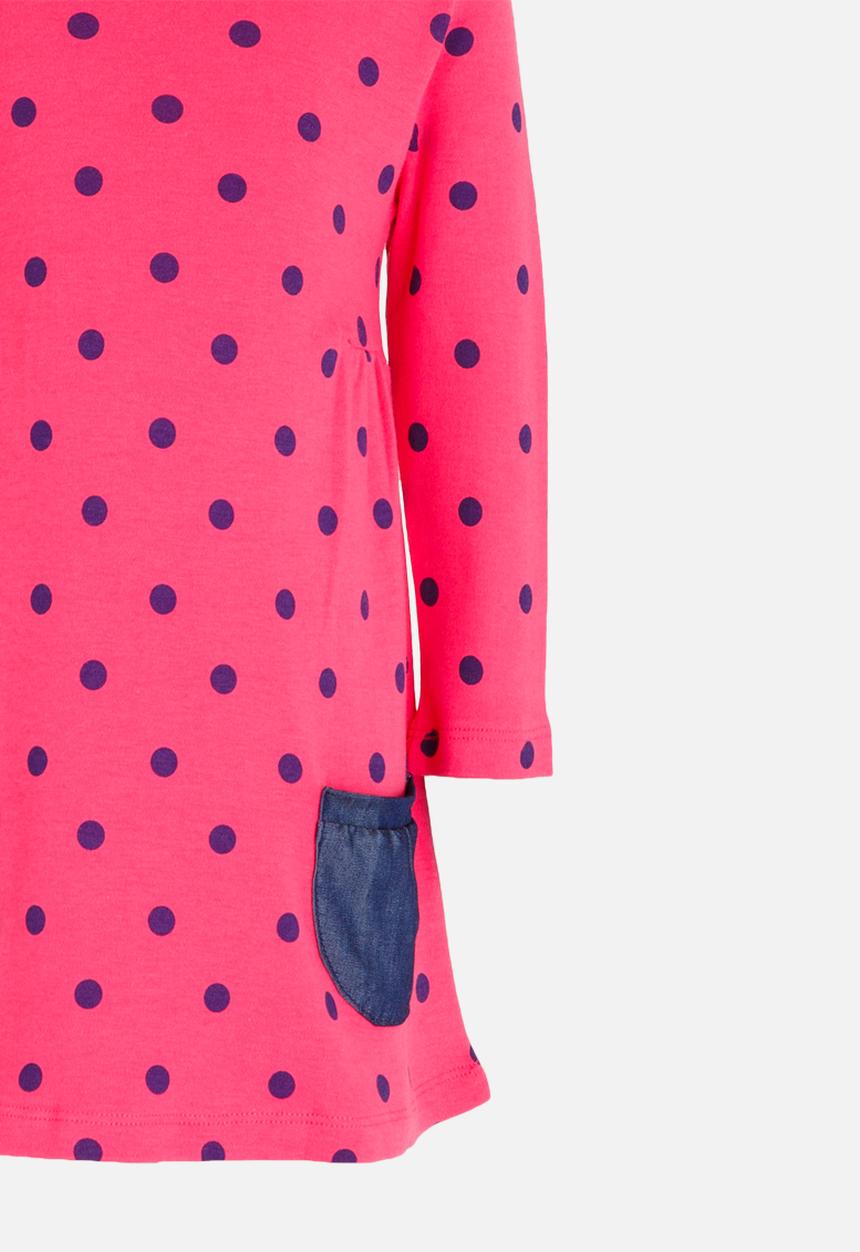 Pop Candy - Printed Long Sleeve Dress Mid Pink