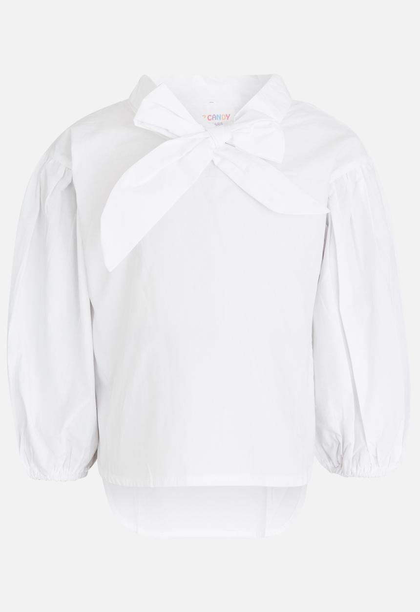 Pop Candy - Pussy Bow Blouse White