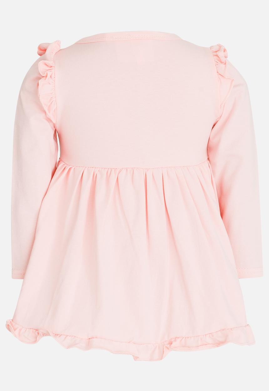 Pop Candy - Long Sleeve Frill Top Pale Pink