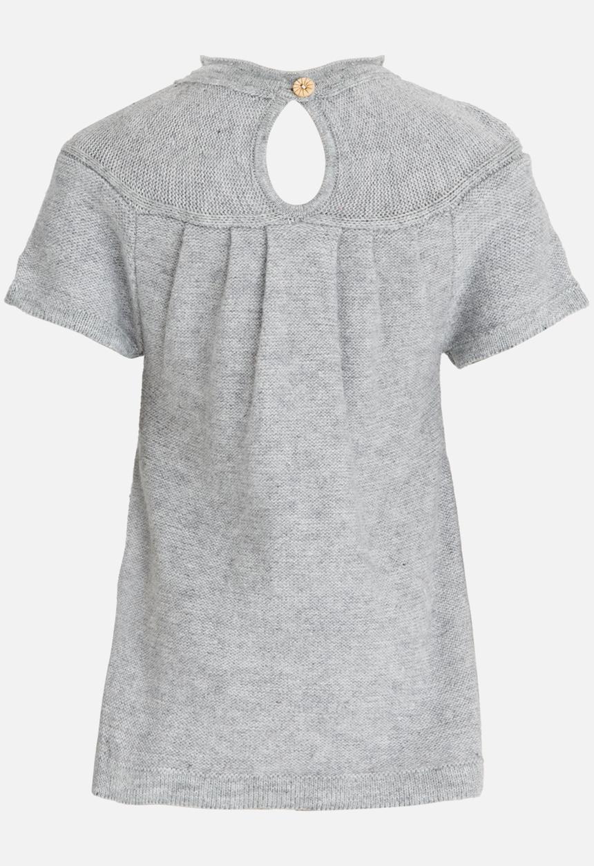 Pop Candy - Jersey Dress with Cable Knit Detail Grey