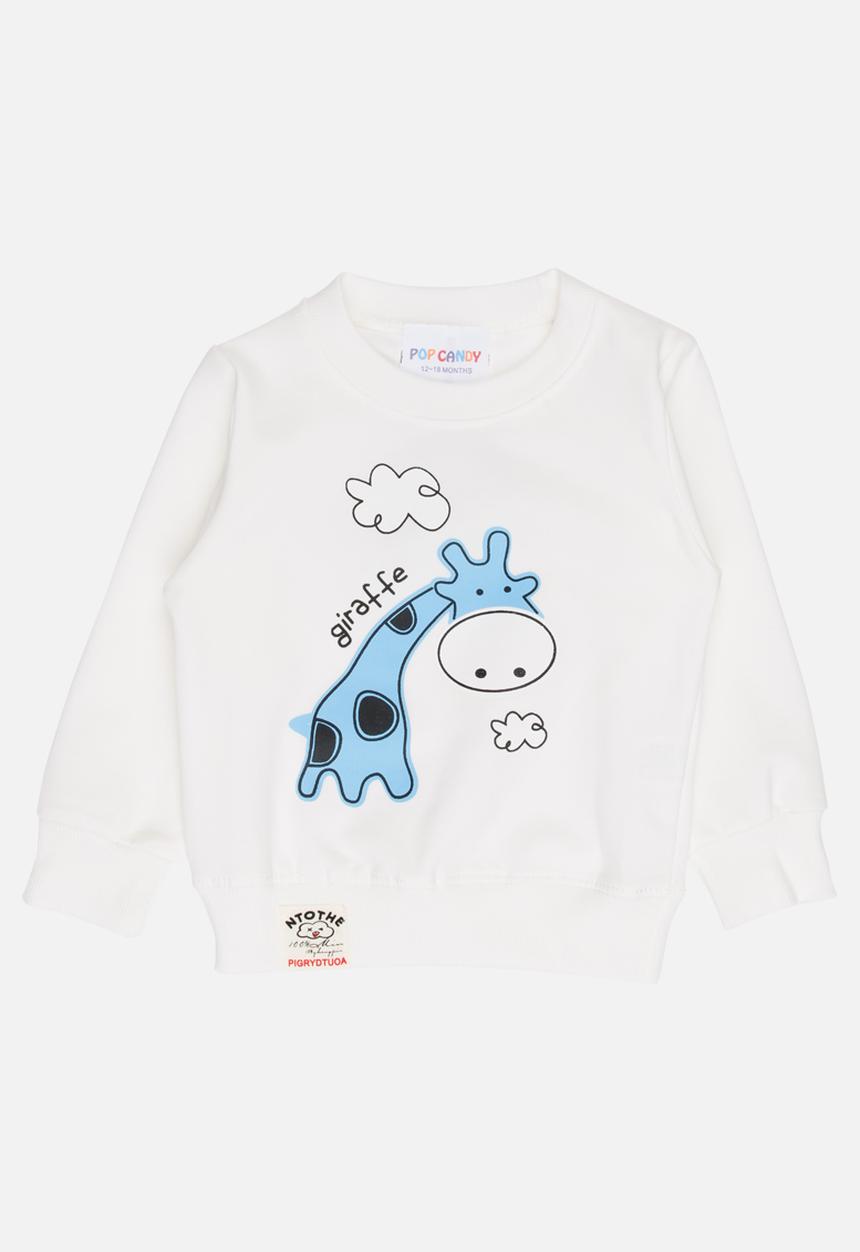 Pop Candy - Boys Long Sleeve Sweat Top White