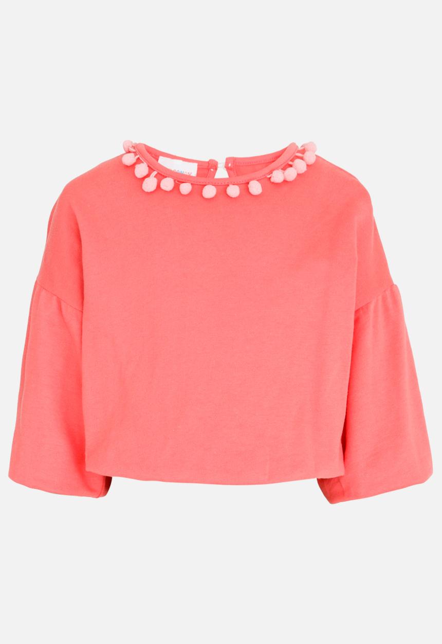 Pop Candy - Sweat top with bobble detail - coral