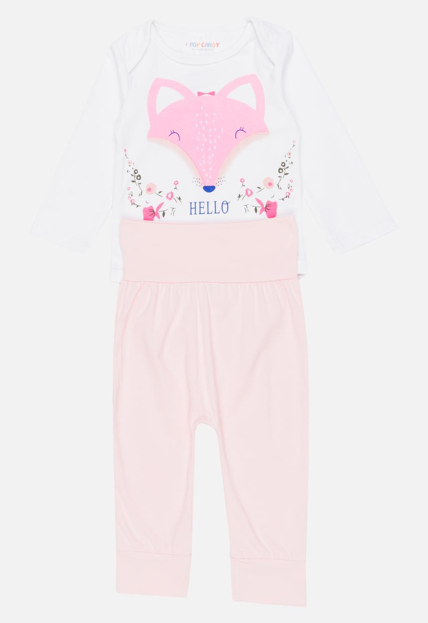 Pop Candy - Printed Bodysuit  Set Mid Pink