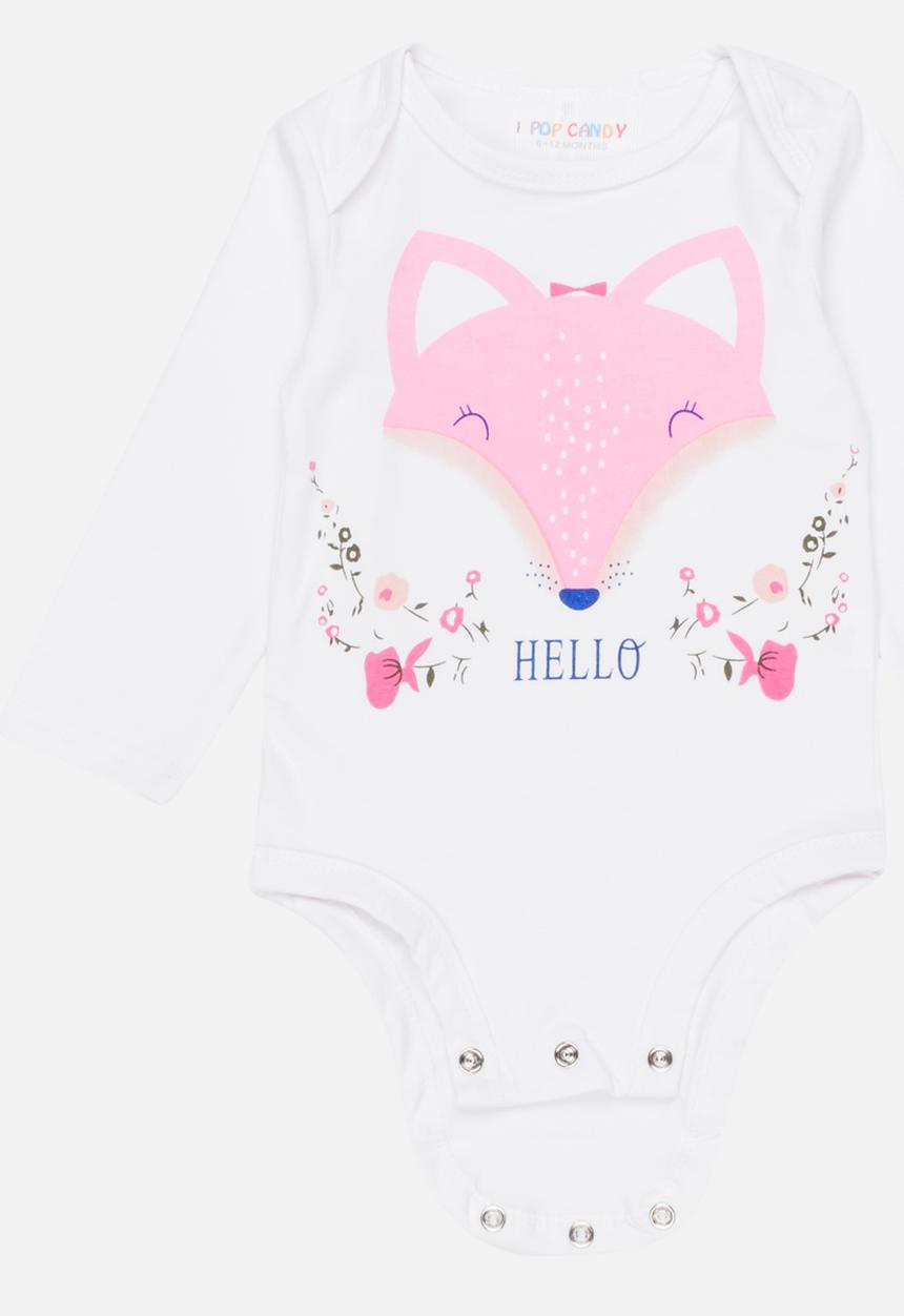 Pop Candy - Printed Bodysuit  Set Mid Pink