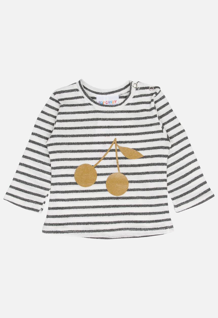 Pop Candy - Long Sleeve Stripe Tee Grey