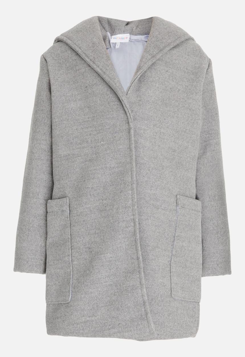 Pop Candy - Girls Hooded Coat Grey