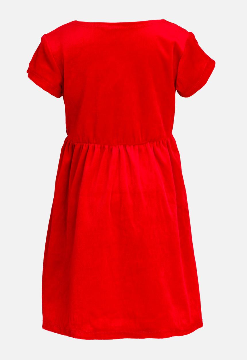Pop Candy - Velour dress with bow detail - red