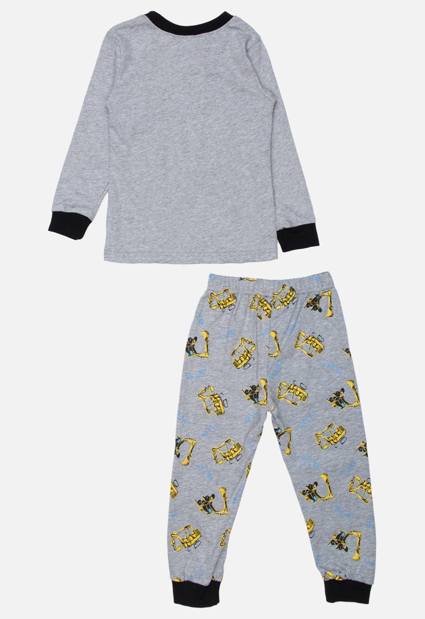 Pop Candy - Tractor Printed PJ Set Grey
