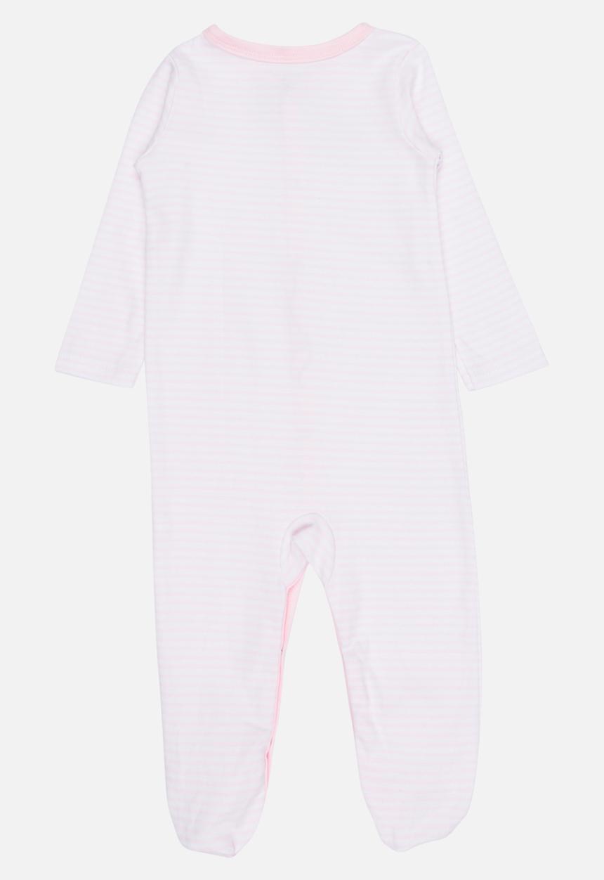 Pop Candy - Printed stripe sleep suit - pink & white 