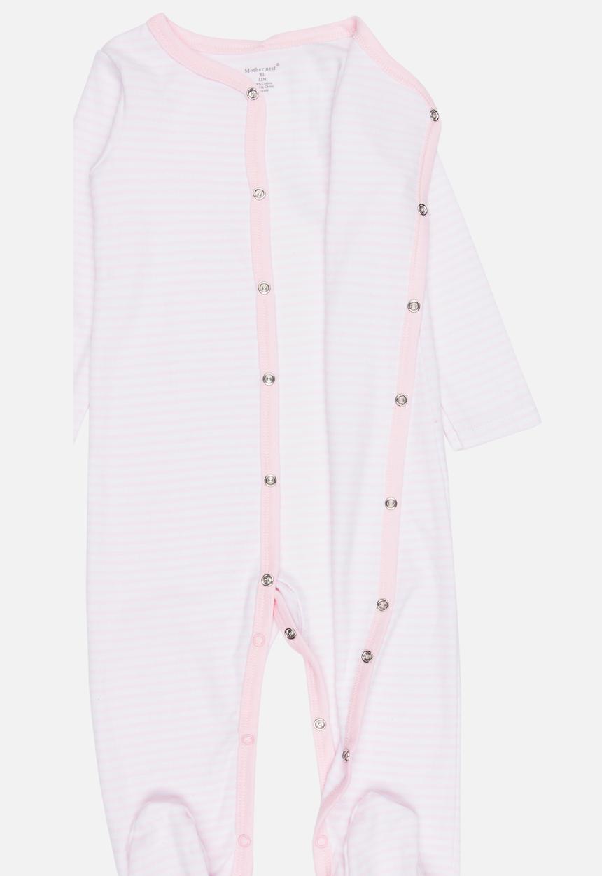 Pop Candy - Printed stripe sleep suit - pink & white 