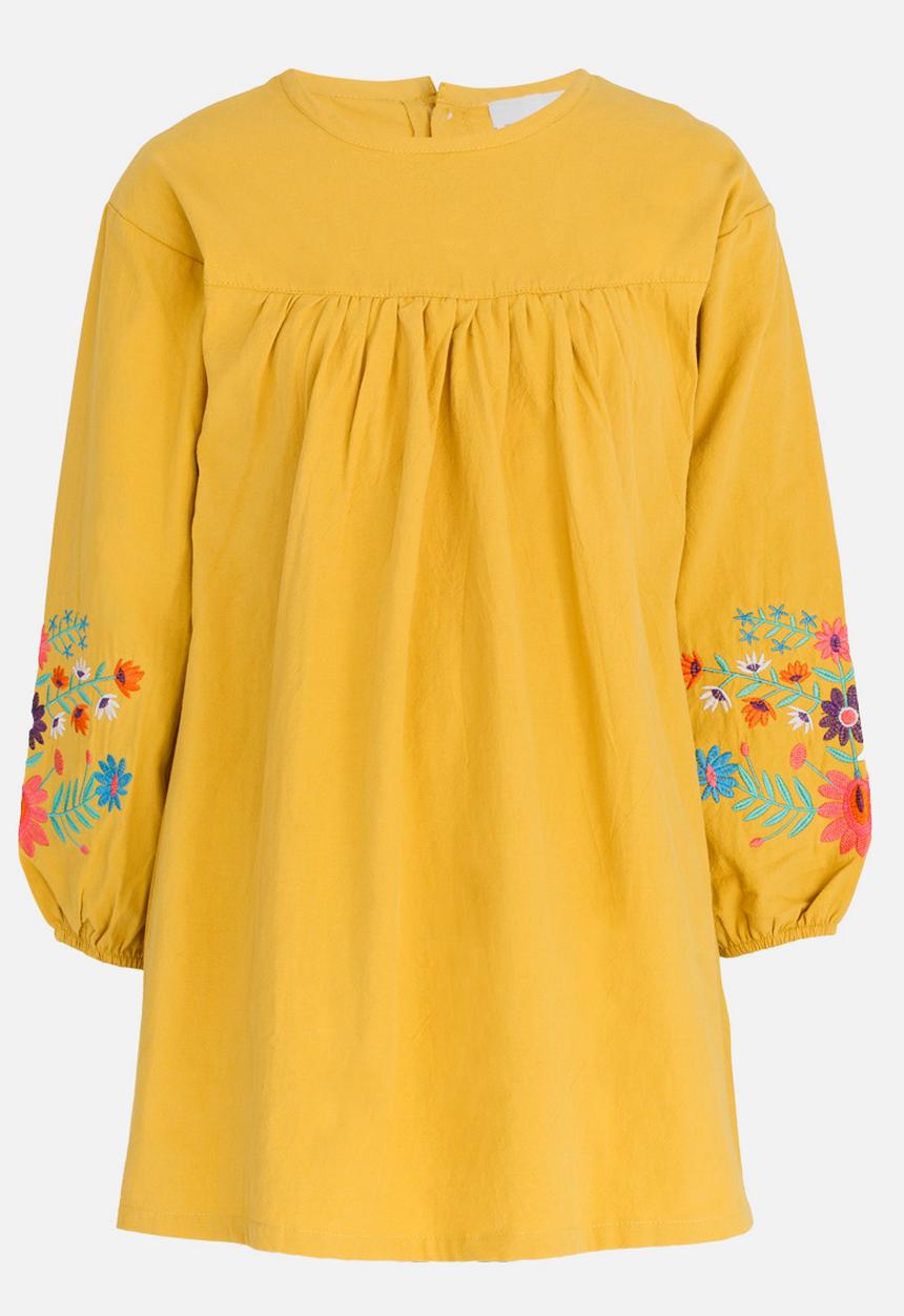 Pop Candy - Printed Long Sleeve Dress Yellow