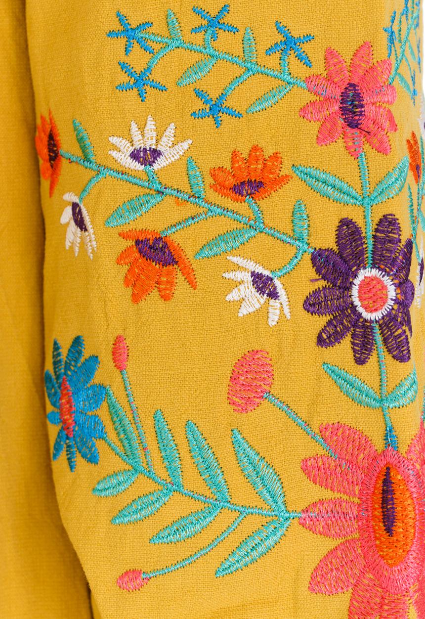 Pop Candy - Printed Long Sleeve Dress Yellow