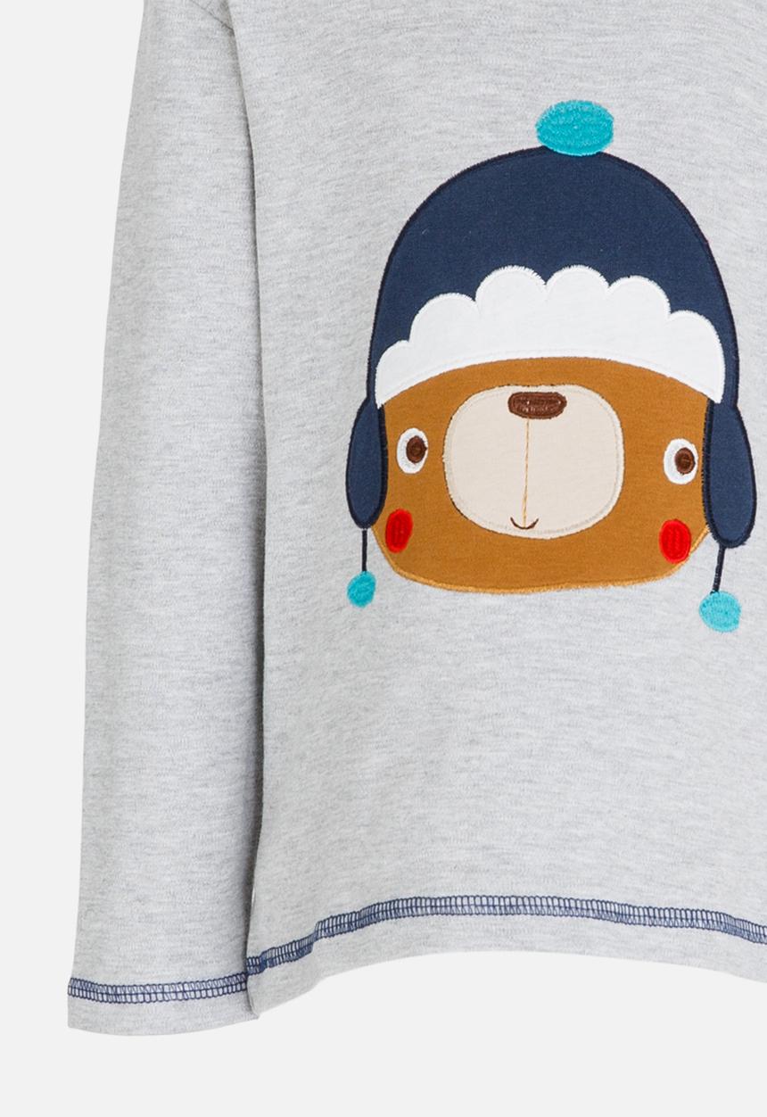 Pop Candy - Long Sleeve Printed Tee Pale Grey