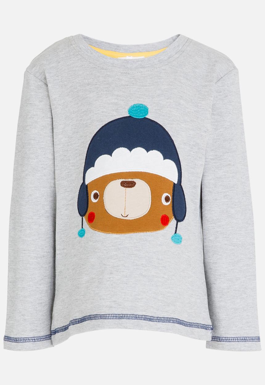 Pop Candy - Long Sleeve Printed Tee Pale Grey