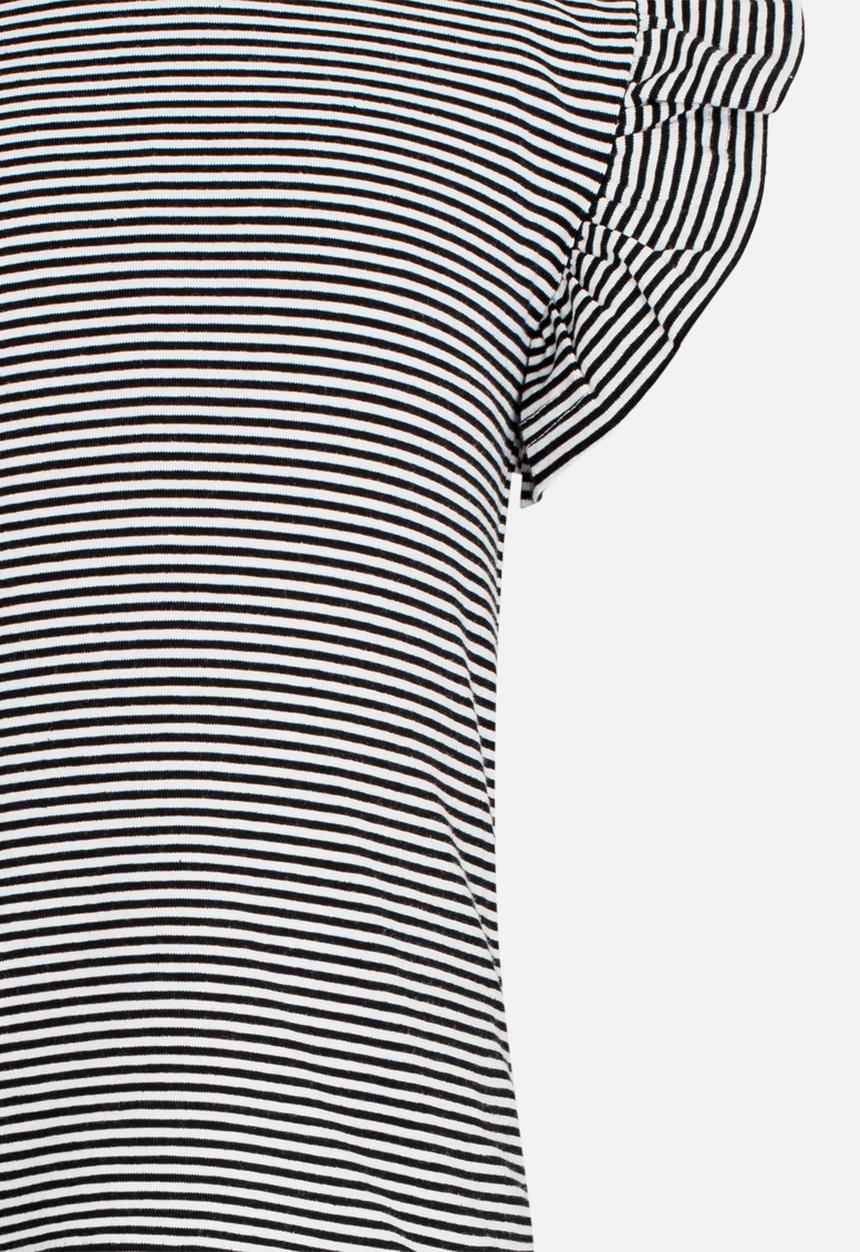 Pop Candy - Short sleeve tee with frill - black & white