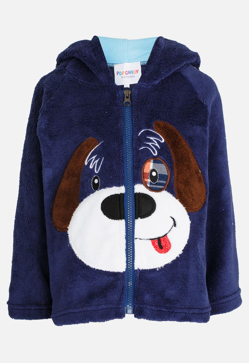 Pop Candy - Printed Hooded Jacket Navy