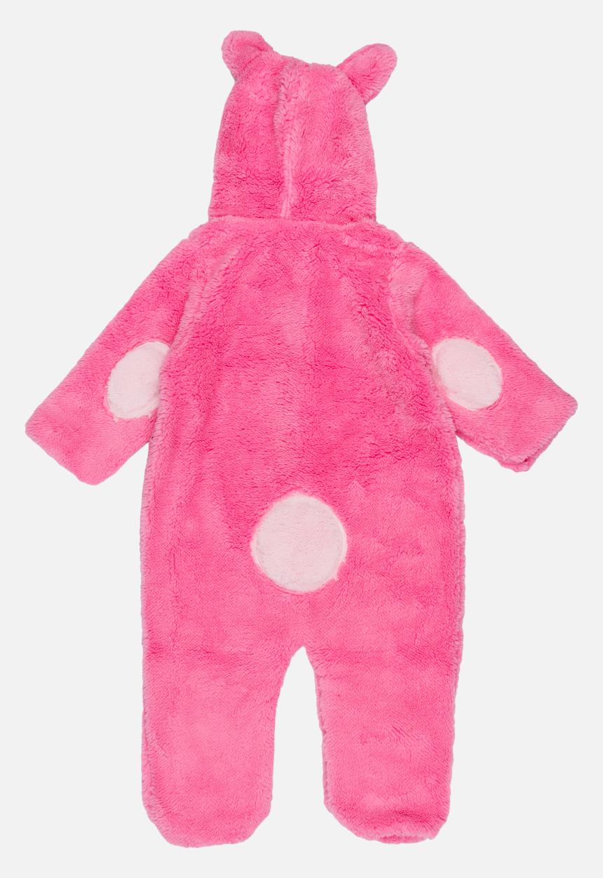 Pop Candy - Fleece Onesie with Embroidered Face Mid Pink