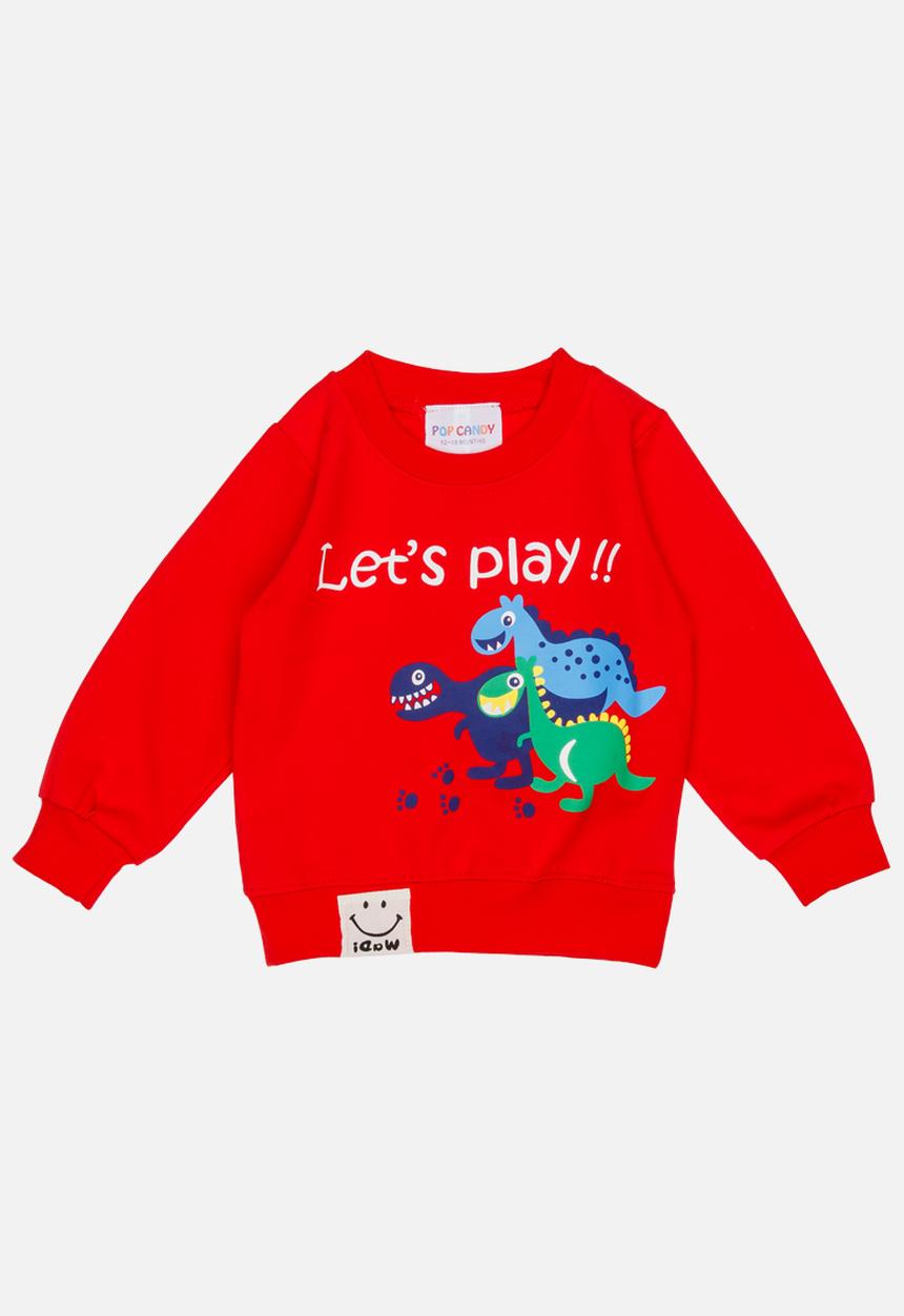 Pop Candy - Boys Long Sleeve Sweat Top Red