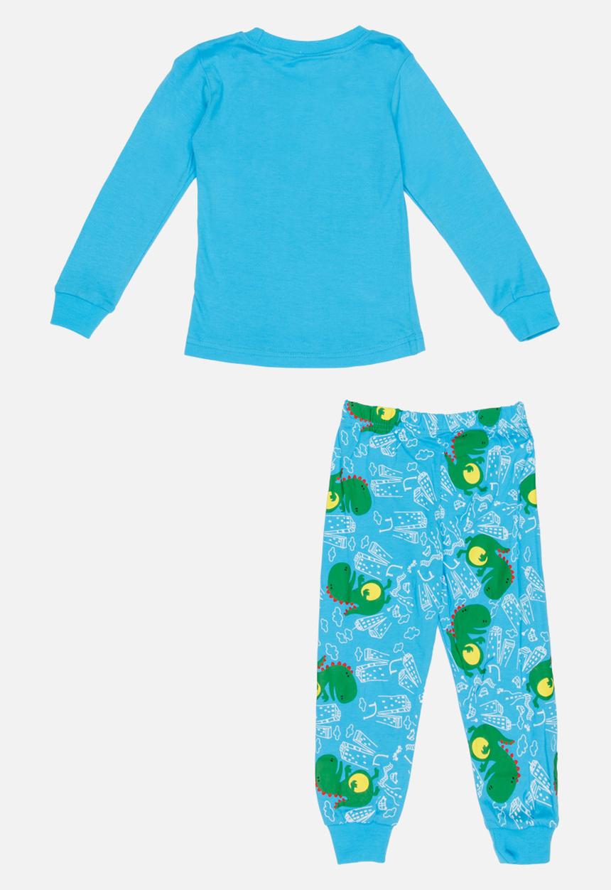 Pop Candy - Dino Printed PJ Set - Blue