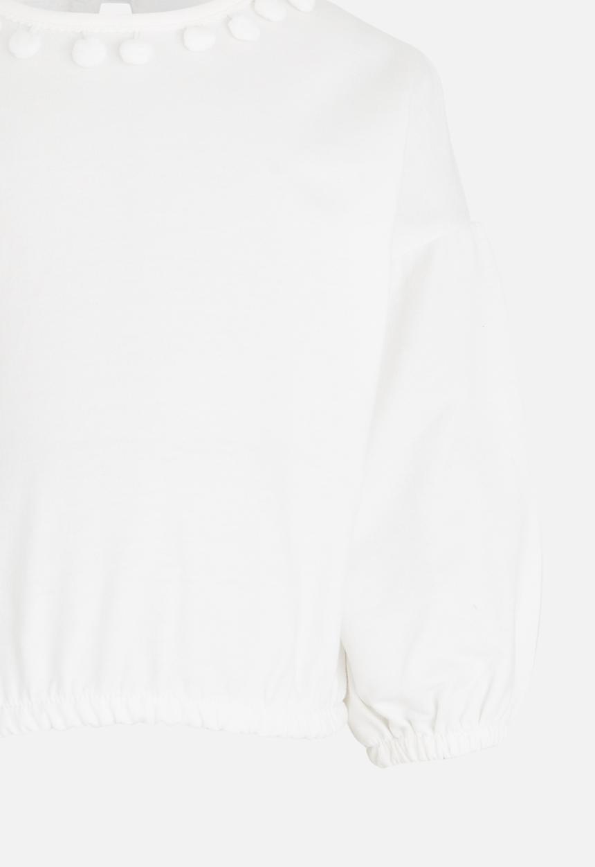 Pop Candy - Sweat top with bobble detail - white