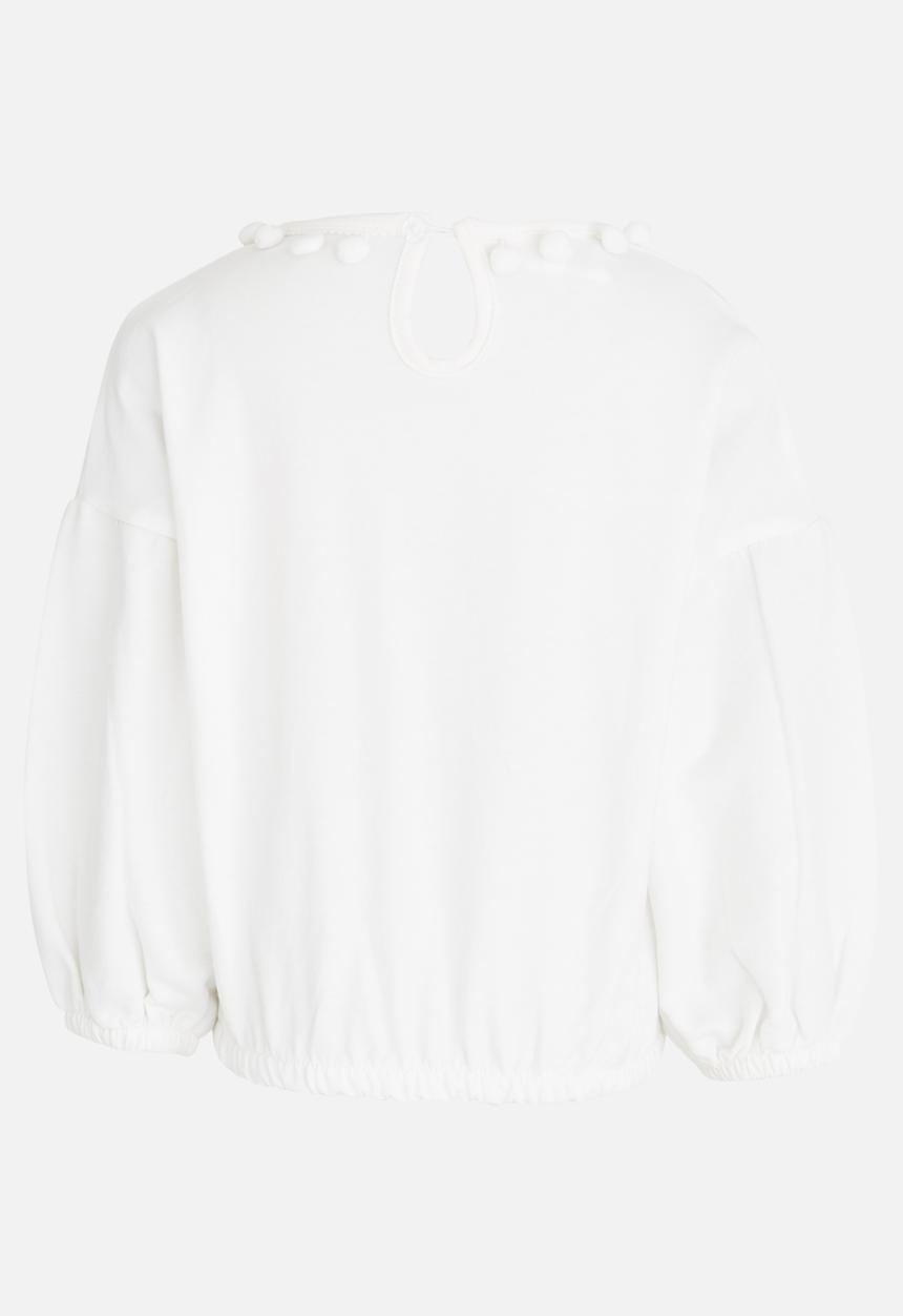 Pop Candy - Sweat top with bobble detail - white