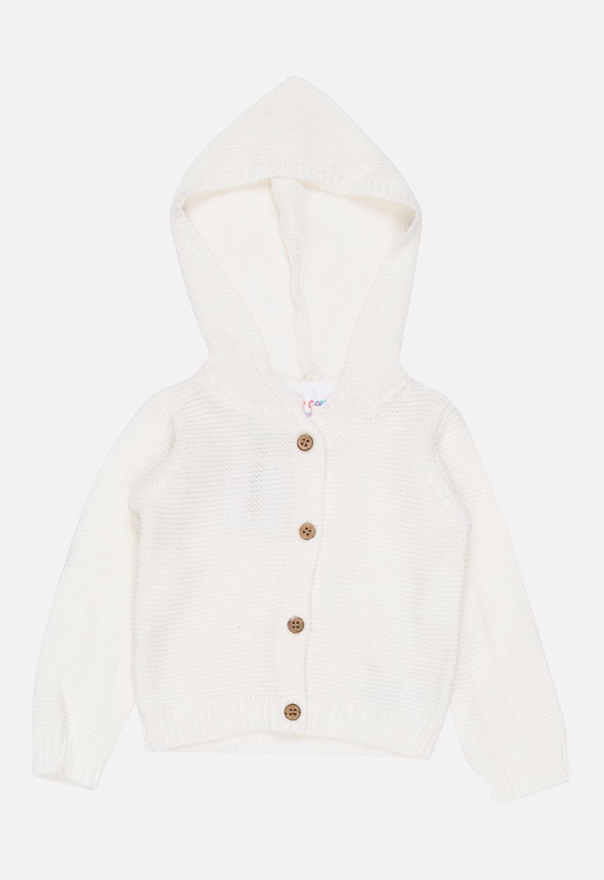 Pop Candy - Hooded Cardigan White