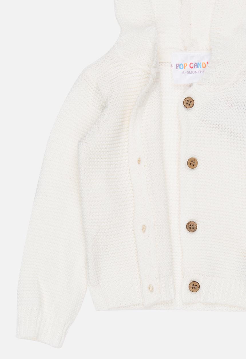 Pop Candy - Hooded Cardigan White