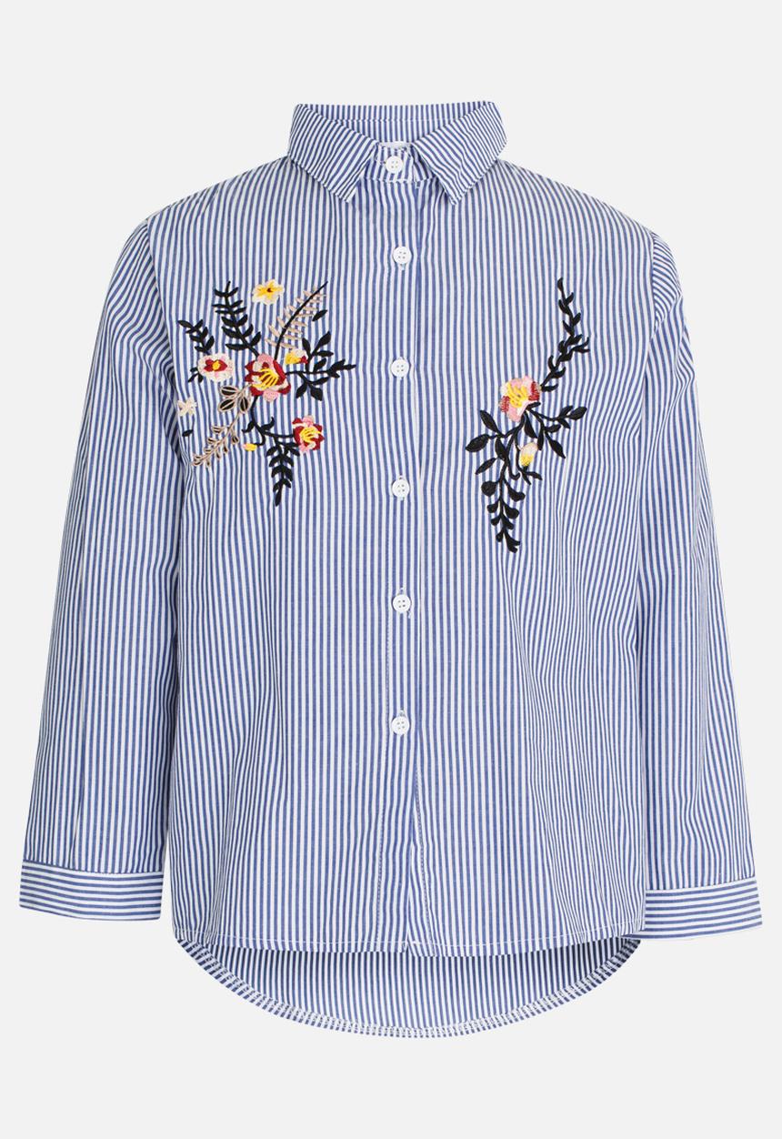 Pop Candy - Printed Long Sleeve Blouse Blue