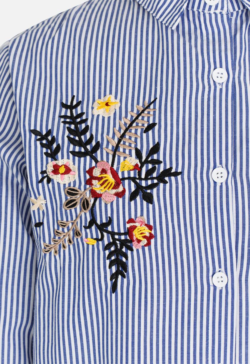 Pop Candy - Printed Long Sleeve Blouse Blue