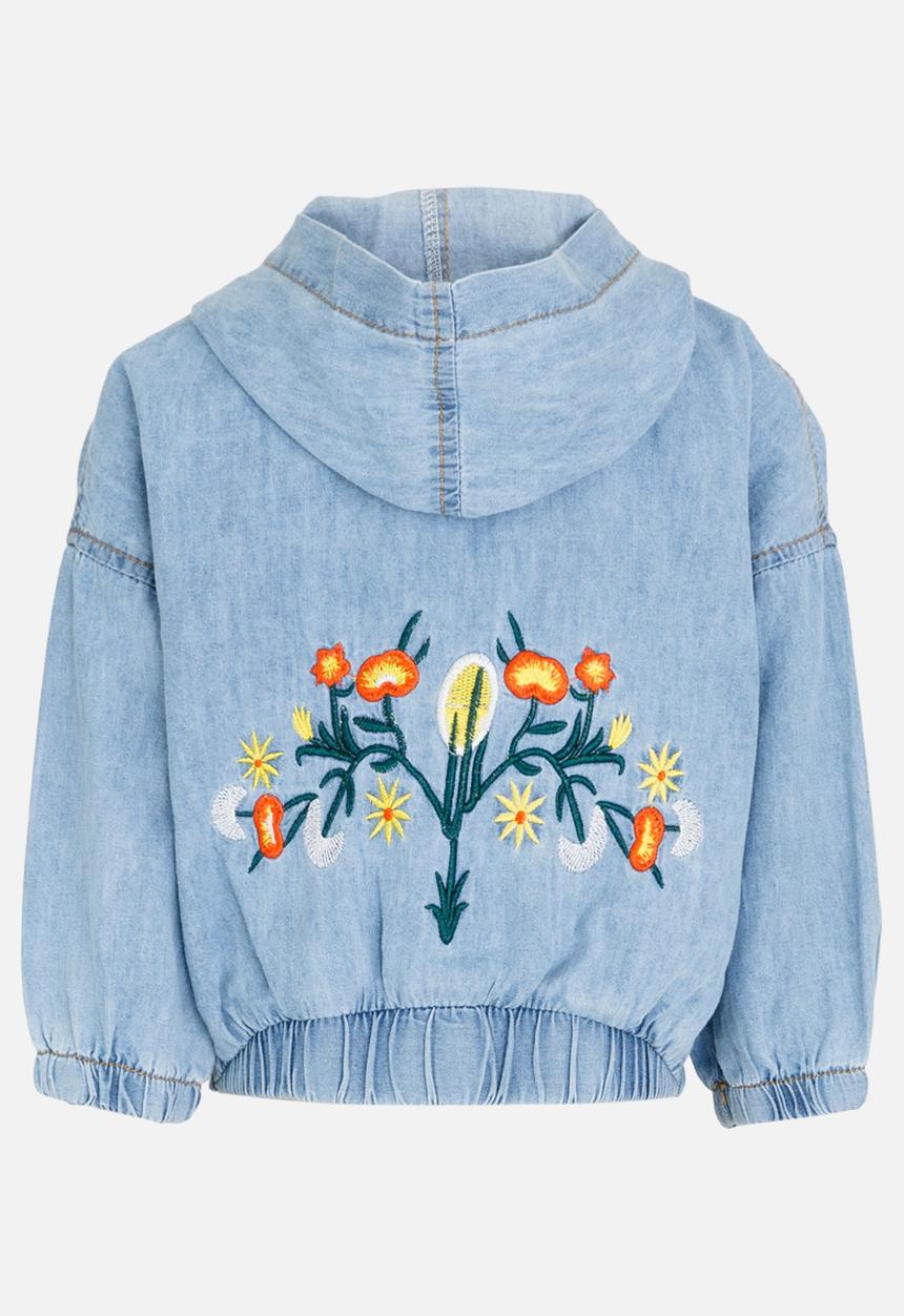 Pop Candy - Embroidered Denim Jacket Blue