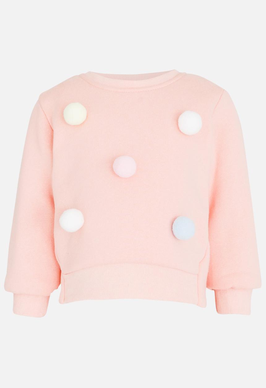 Pop Candy - Girls Long Sleeve Sweat Top Mid Pink
