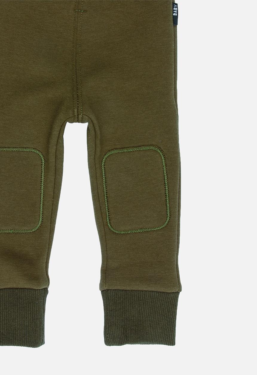 Pop Candy - Velveteen Joggers Khaki Green