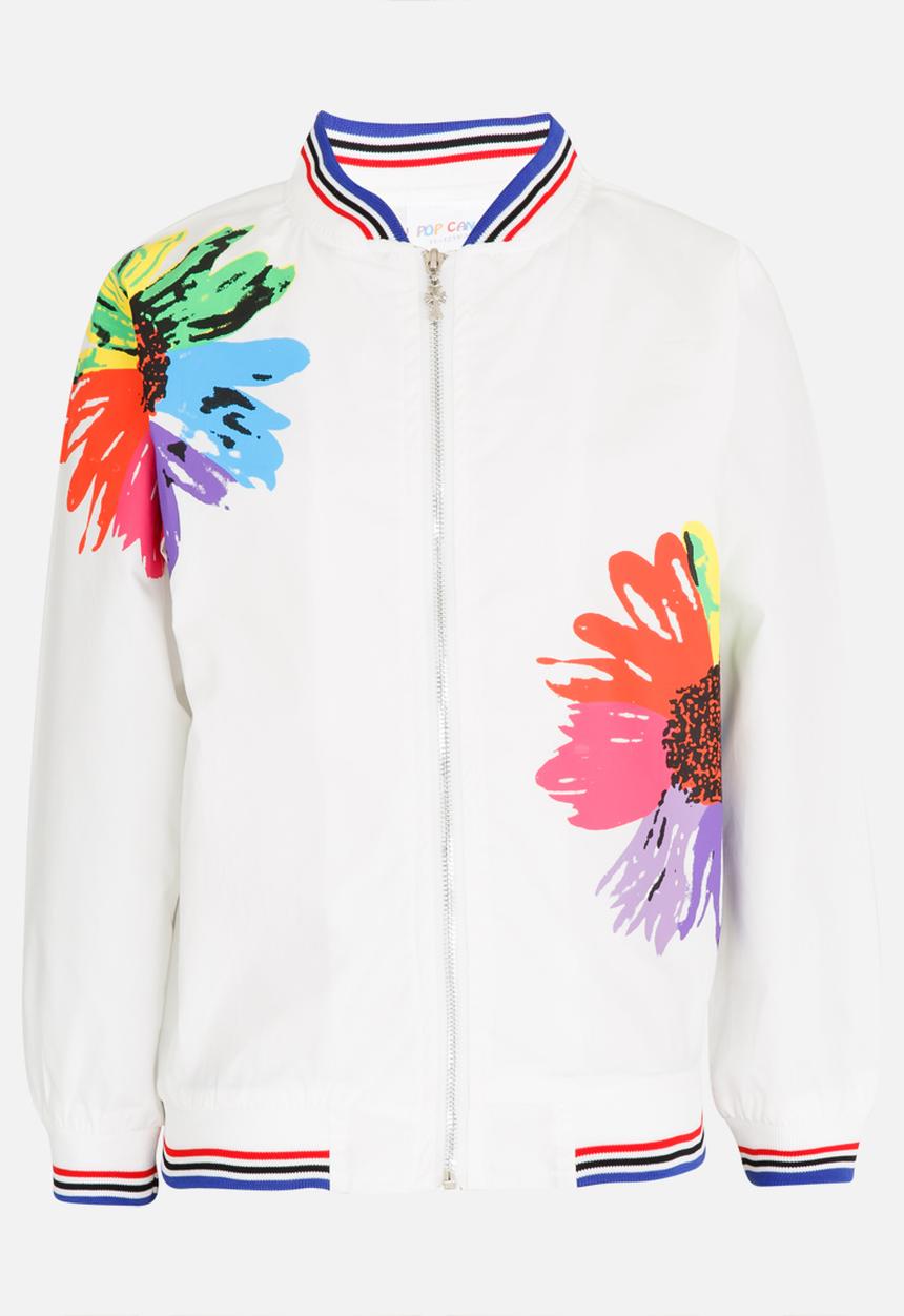 Pop Candy - Printed Long Sleeve Jacket White