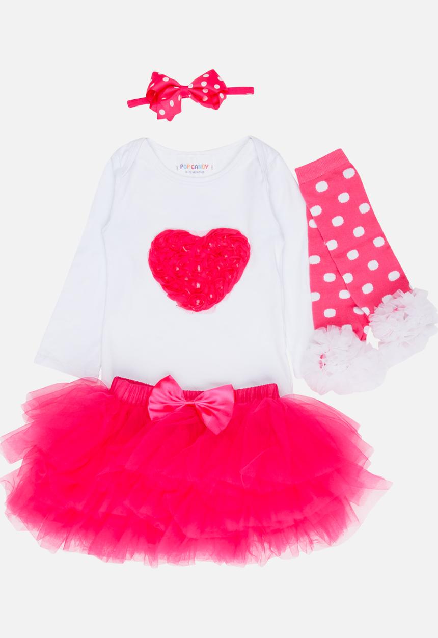 Pop Candy - 4 Piece Tutu Skirt Set Dark Pink