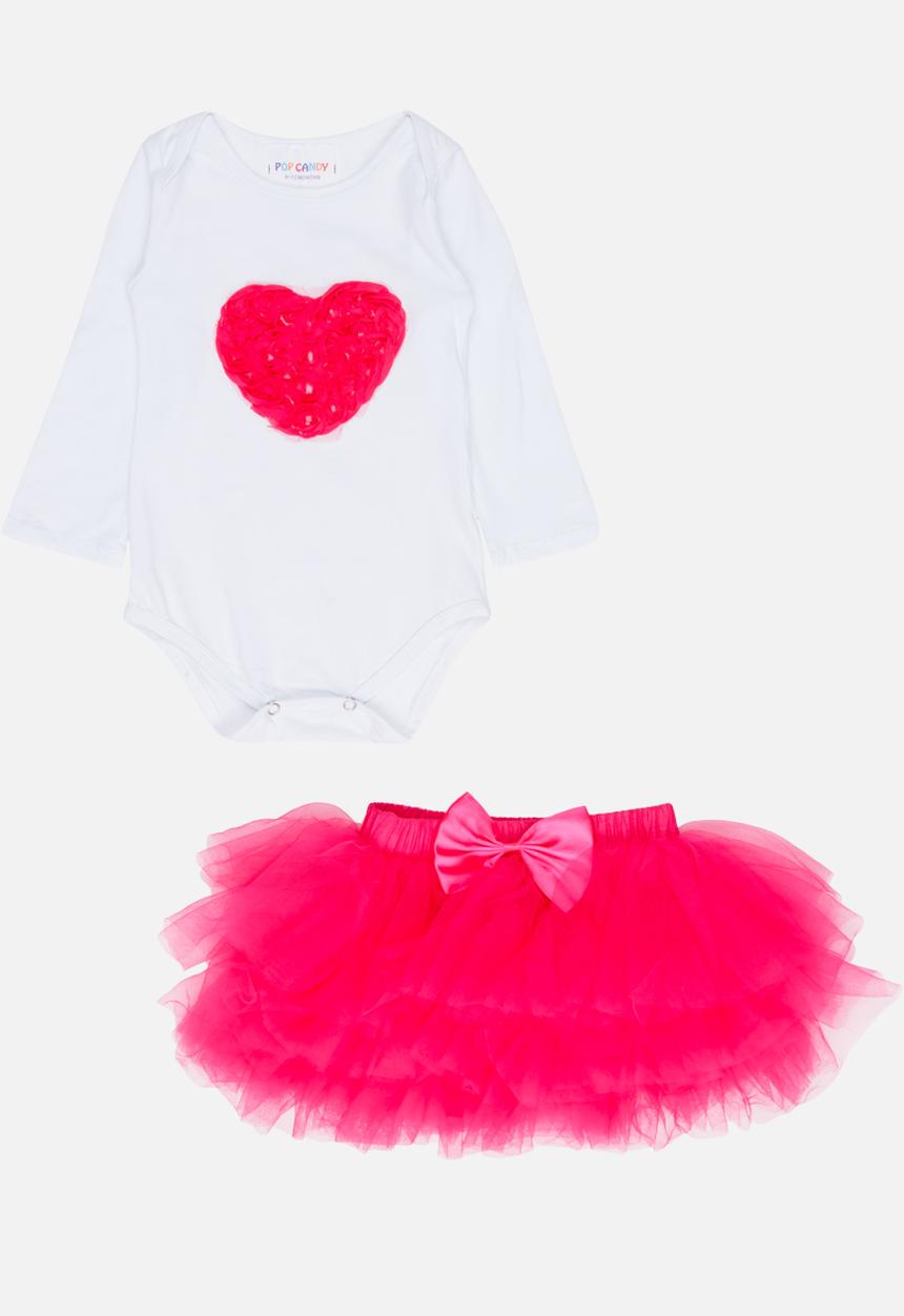 Pop Candy - 4 Piece Tutu Skirt Set Dark Pink