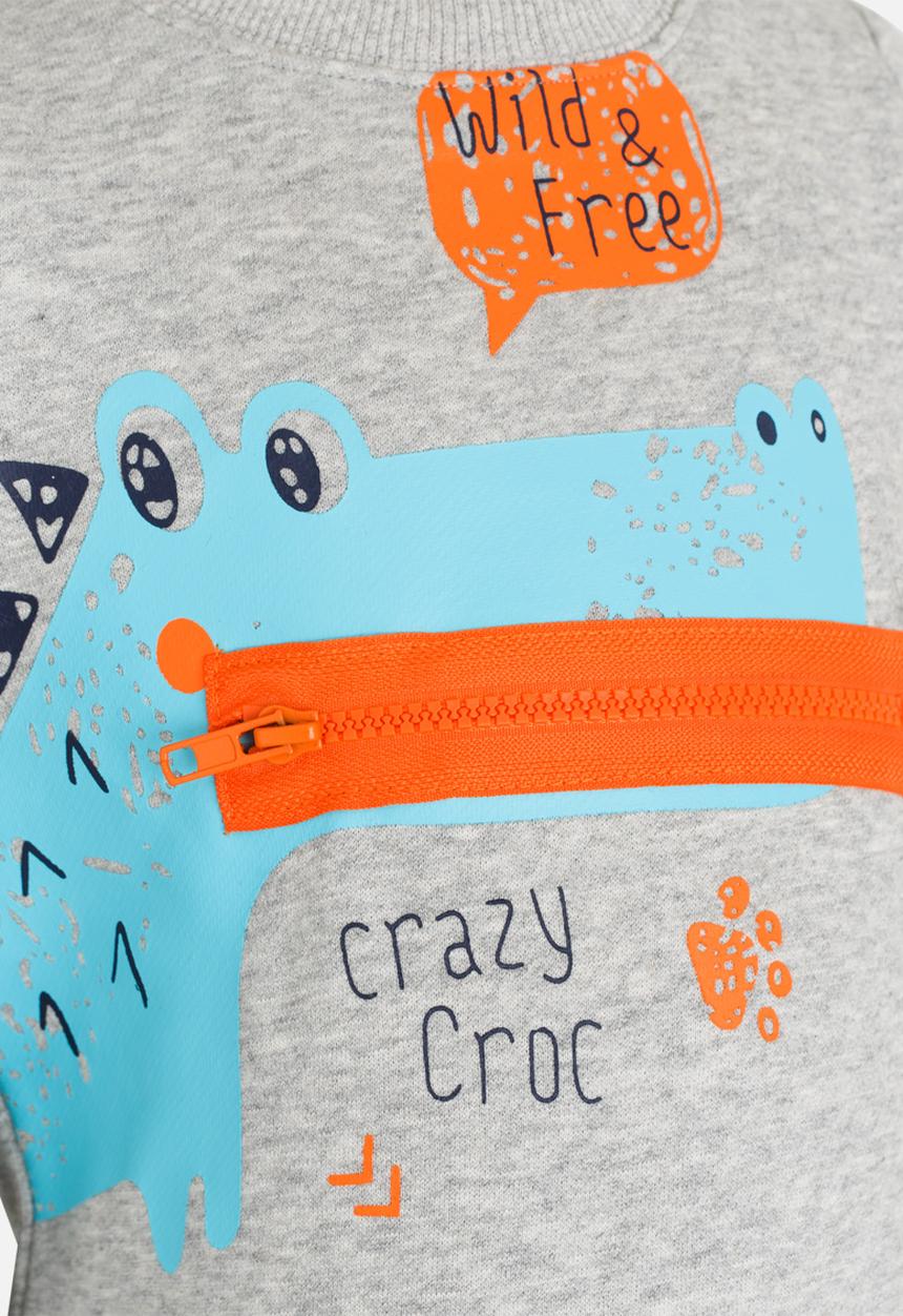 Pop Candy - Printed Sweat Top Grey