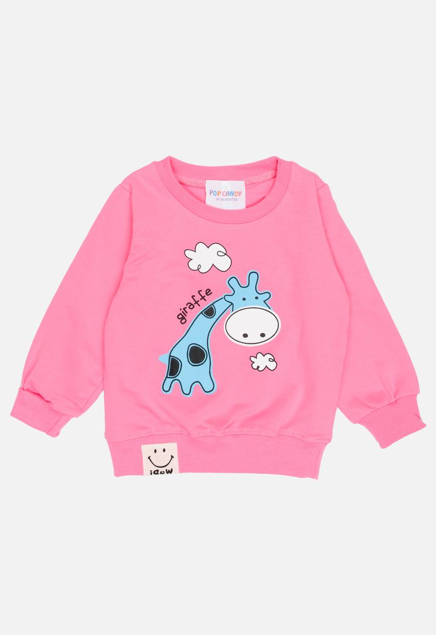 Pop Candy - Girls  Long Sleeve Sweat Top Mid Pink