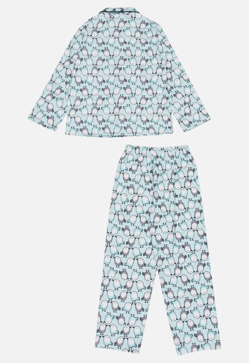 Pop Candy - Printed Flannel PJ Set Blue