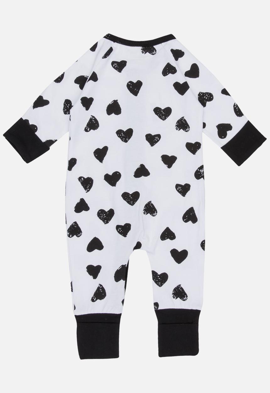 Pop Candy - Printed Sleepsuit Black and White