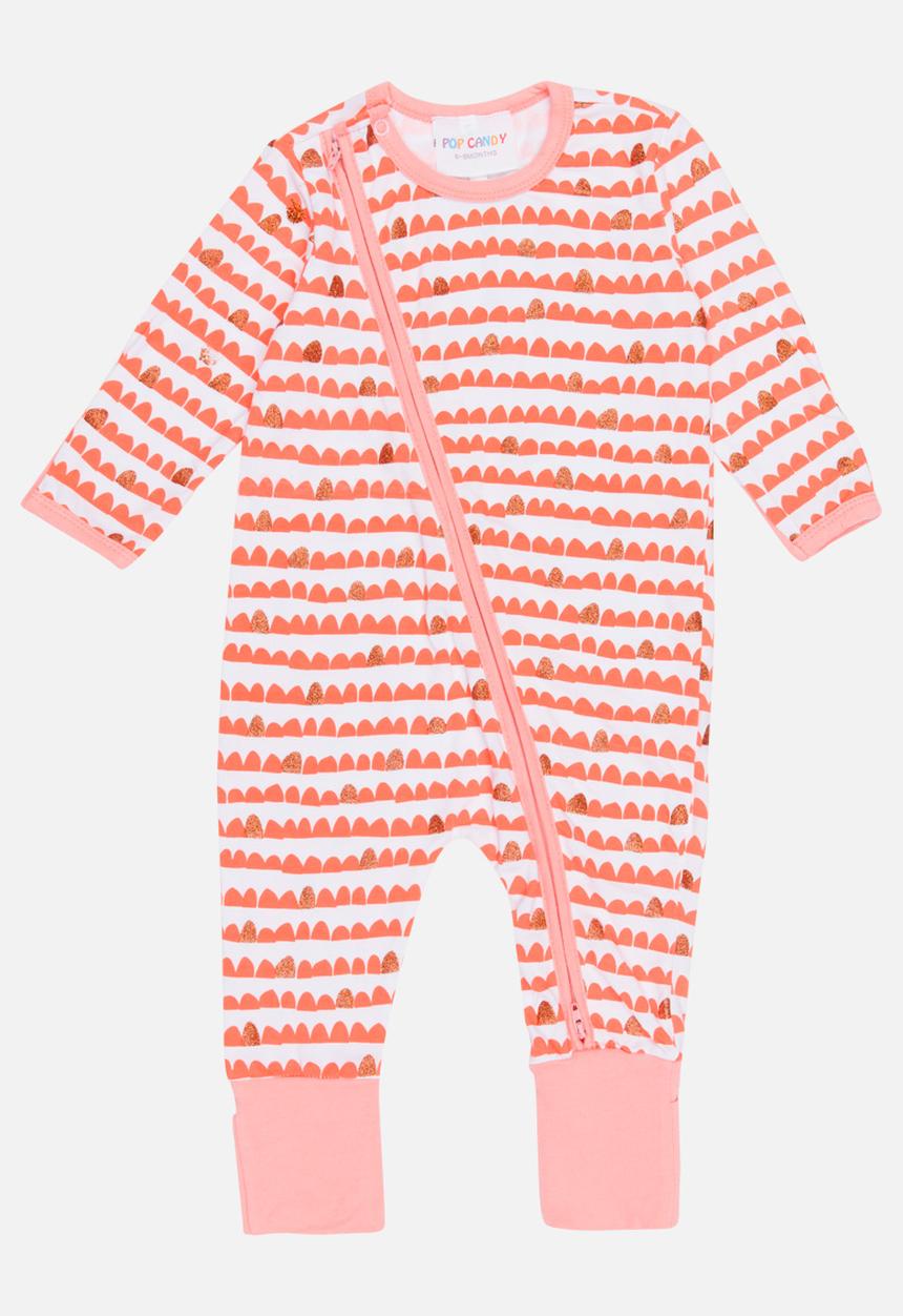 Pop Candy - Printed Sleepsuit Coral